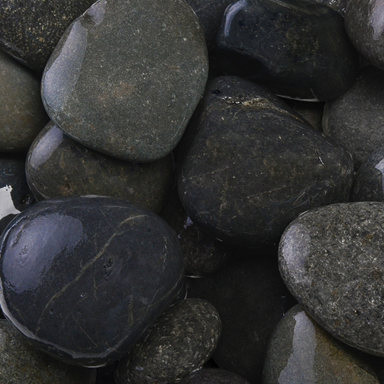 Mexican Beach Pebbles &ndash; Black/Charcoal (2&quot; - 3&quot;)