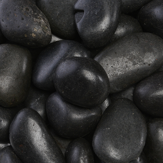 Ornate Beach Pebbles – Black Polish (2" - 3”)