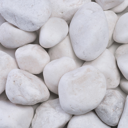 Ornate Beach Pebbles – White Unpolished (2” - 3”)